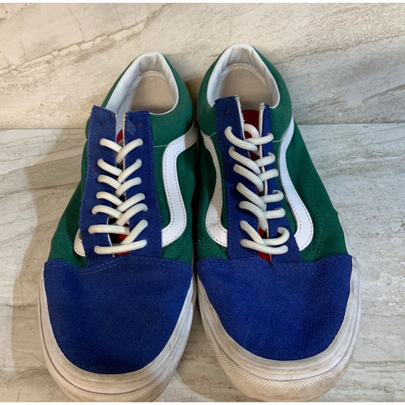 Vans Old Skool Yacht Club Shoes Mens 8 Low Top Green Blue Red Yellow Sneakers - Picture 1 of 6